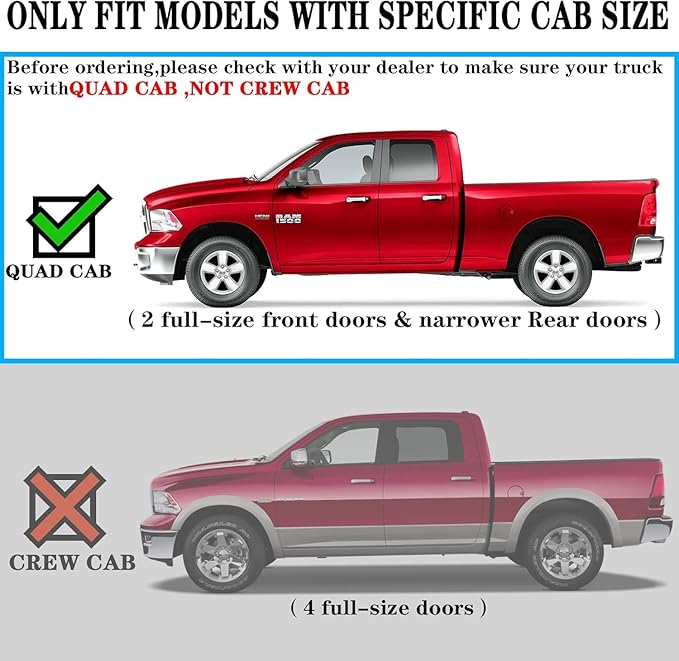 COMNOVA Running Boards Compatible with 2002-2008 Dodge Ram 1500 Quad Cab,2003-2009 Ram 2500 3500 Quad Cab, 6 Inch High Light Stainless Steel Step Bars.