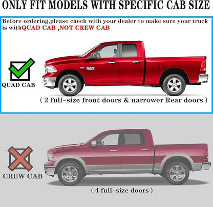 COMNOVA Running Boards Compatible with 2002-2008 Dodge Ram 1500 Quad Cab,2003-2009 Ram 2500 3500 Quad Cab, 6 Inch High Light Stainless Steel Step Bars.