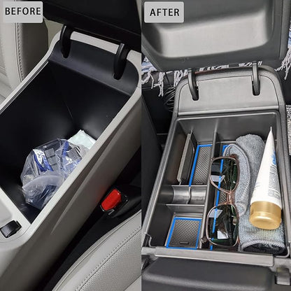 HGWEI Center Console Organizer Compatible with 2022-2024 Hyundai Tucson & Santa Cruz 2022-2026 Interior Accessories Armrest Storage Box Insert Tray (Not for 2025 Limited/Hybrid/Plug-in Hybrid) Blue