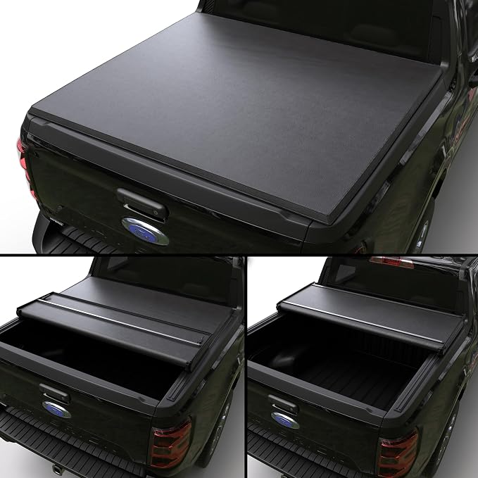 Soft Tri-Fold Truck Bed Tonneau Cover Compatible with 2022-2026 Ford Maverick | 4'6" Bed (54.4") | CFST-037