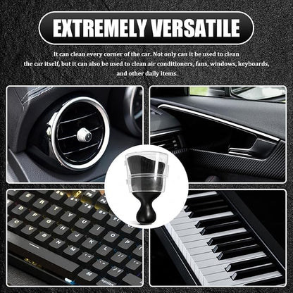 Car Detailing Brushes, Car Cleaning Brush, Auto Interior Soft Bristles Curved Cleaning Brush, Auto Detailing Dusting Tool Universal for Dashboard Air Conditioner Vent Computer (Black)