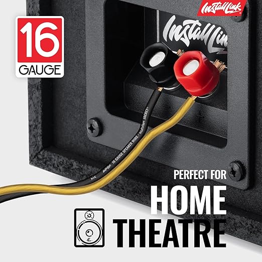 16 AWG Gauge Speaker Wire Cable Stereo, Car or Home Theater, CCA (100 Feet) by Install Link