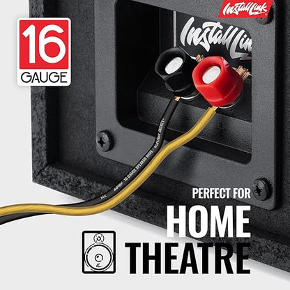 Install Link 16 AWG Gauge Speaker Wire Cable (250 Feet) Stereo, Car or Home Theater, CCA