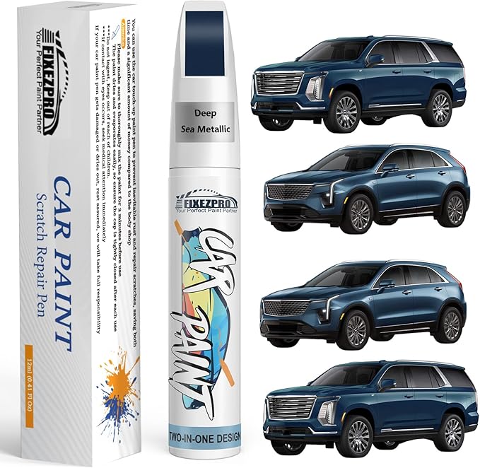 Deep Sea Metallic(GXP/WA136H) Touch Up Paint for Cadillac, Exact Color Match Car Paint Scratch Repair Remover Pen Kit Fix Vehicle Chips and Automotive Nicks Scuff