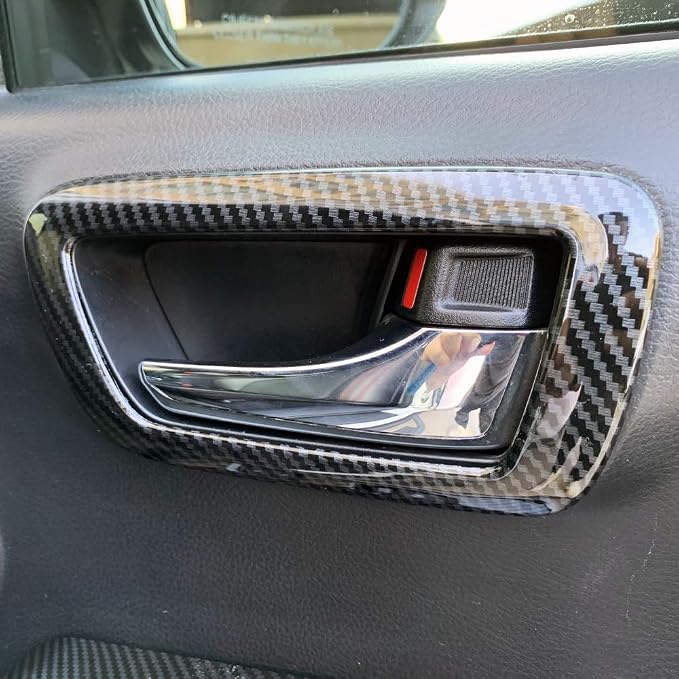 Carbon Fiber Look Interior Door Handle Panel Cover Trim for Toyota Tacoma 2016-2023