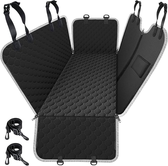 Mancro Dog Car Seat Cover for Back Seat, 2026 Upgraded 600D Heavy Duty Waterproof & Scratch-Resistant Dog Hammock for Car, Back Seat Pet Cover for Dogs with Sedan, Trucks and SUVs, Standard, Black