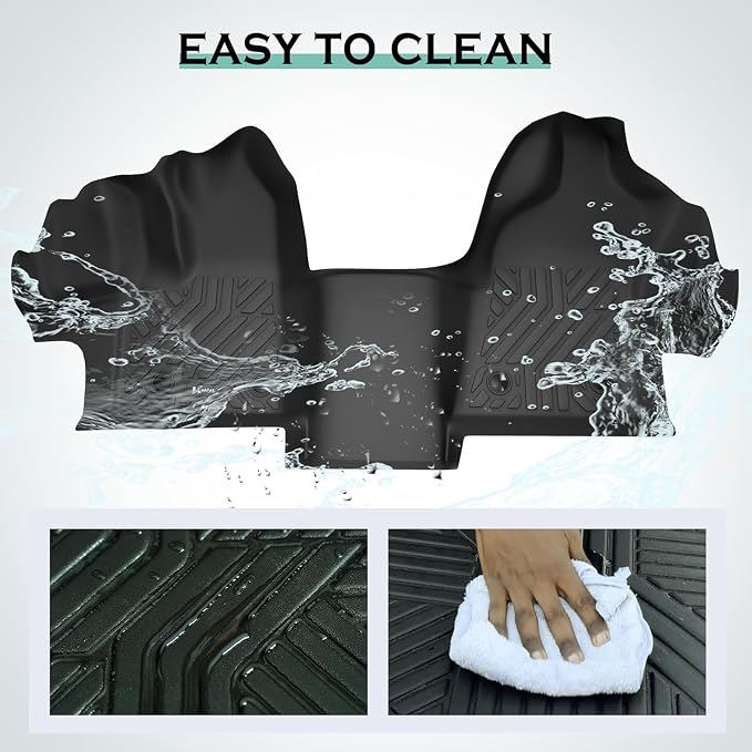 KARPAL Floor Mats for 2015-2021 Ford Transit 150/250/350/350HD w/Carpet Flooring (No Fit Transit Connect), Custom Fit TPE All Weather Ford Transit Accessories Front Floor Liner