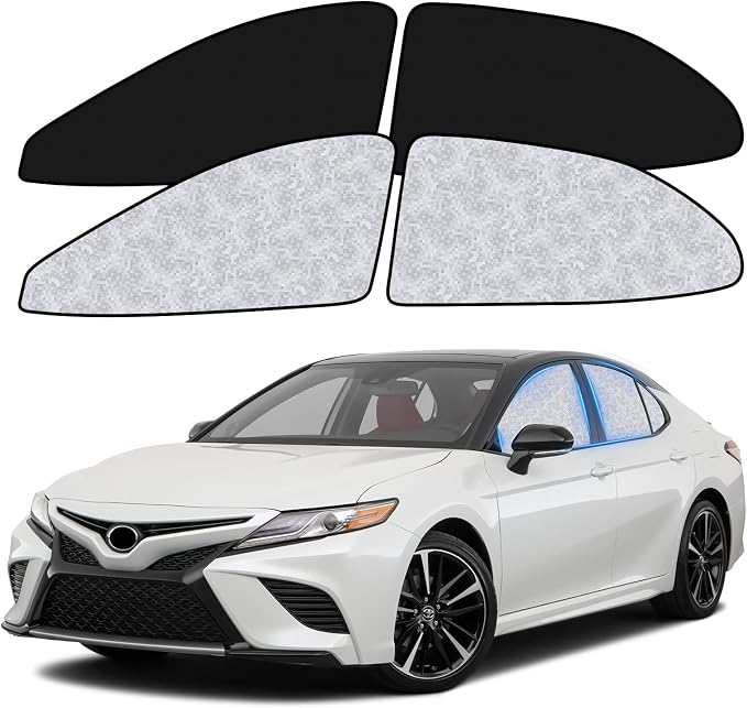 ZATOOTO Car Window Shades for Toyota Camry 2018-2023, 4 Pcs Magnetic Car Window Covers, 100% UV Protection Foldable Privacy Curtains Side Window Sun Shade for Baby Breastfeeding Sleeping Camping