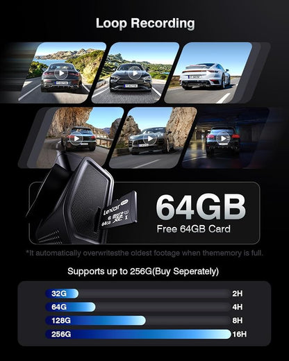 FAIMEE 4K Dash Cam Front and Rear with GPS, Upgraded 5.8G WiFi, Dual Dash Camera for Cars, Night Vision, WDR, 160°Wide Angle, 24H Parking Monitor, Emergency Lock, 3" IPS Screen
