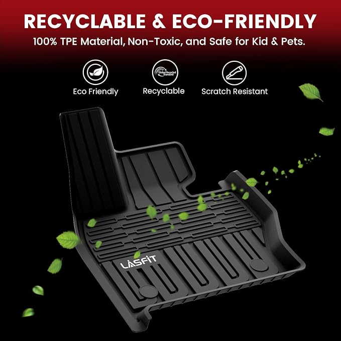 LASFIT Floor Mats & Cargo Mat for Land Rover Range Rover Sport 2023-2026, TPE All Weather Protection 1st & 2nd Row Floor Liners for Range Rover Sport Accessories, Black, Easy to Clean