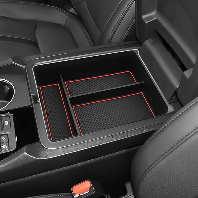 SXCY for 2026 Honda Pilot Center Console Organizer for 2026 Honda Pilot Accessories Console Tray for 2024 2025 2026 Pilot 2024 2025 2026 Passport Console Organizer (Type B Red)