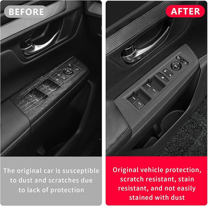 Temmis 4PCS Car Door Window Switch Panel Cover for Honda CRV 2023-2026 (Gasoline & Hybrid), Auto Interior Decor Accessories Armrest Trim Silicone Style Kit-Red