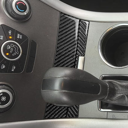 Premium Carbon Fiber Only Compatible with Ford Edge 2011-2014 2012 2013 SEL/Sport Accessories Car Gear Shift Box Front Panel Cover Interior Trim Sticker Decal Black 2PCS