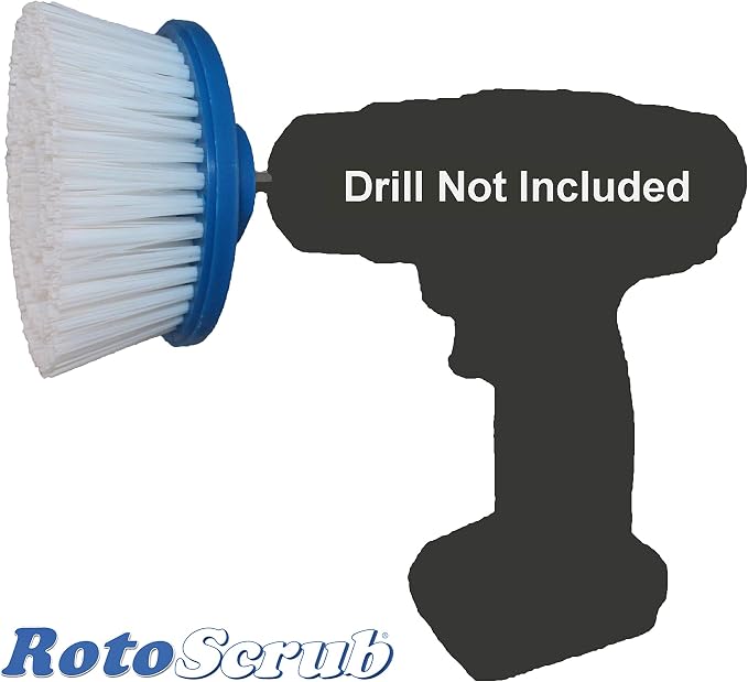 RotoScrub Multi-Purpose Drill Brush Attachment, Showers, Tubs, Carpet, Tile, Grout, Medium Bristle for Ultimate Cleaning Power