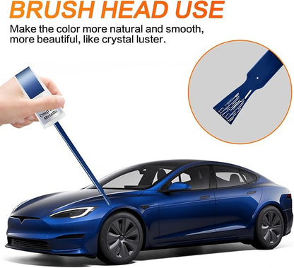 (Deep Blue Metallic PPSB) Car Touch up Paint Compatible with Tesla Model Y/3/X/S, Premium Car Scratch Remover for Deep Scratches, Car Paint Pen Scratch Repair Two-In-One Touch Up Paint
