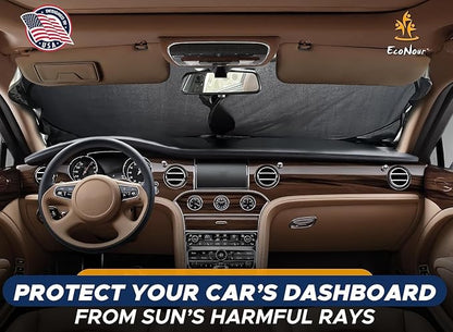 Econour Windshield Sun Shade for Ford E-Transit 2015-2026, Sunshade for Front Window & Windshield Sun Visor, UV Rays Heat Blocker & Protector, Van Accessories