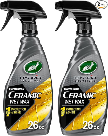 53410 Hybrid Solutions Ceramic Wet Wax, 1-Step Shine and Protection, Extreme Water Beading, Keeps Vehicle Cleaner for Longer, No Streaks, 26 oz. (Pack of 2)