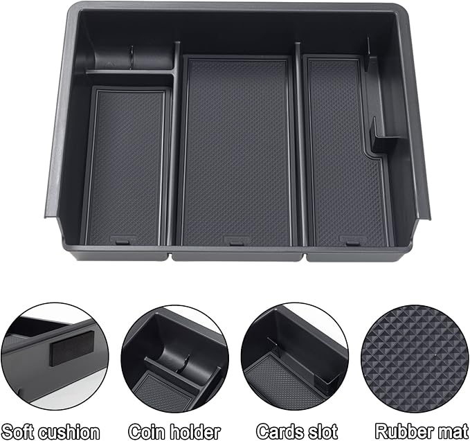 JKCOVER Center Console Organizer Compatible with Chevy Silverado/GMC Sierra 2014 2015 2016 2017 2018 1500/2500/3500HD Accessories Console Compartment Storage Tray -Full Console w/Bucket Seats ONLY