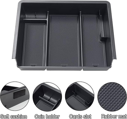 JKCOVER Center Console Organizer Compatible with Chevy Silverado/GMC Sierra 2014 2015 2016 2017 2018 1500/2500/3500HD Accessories Console Compartment Storage Tray -Full Console w/Bucket Seats ONLY