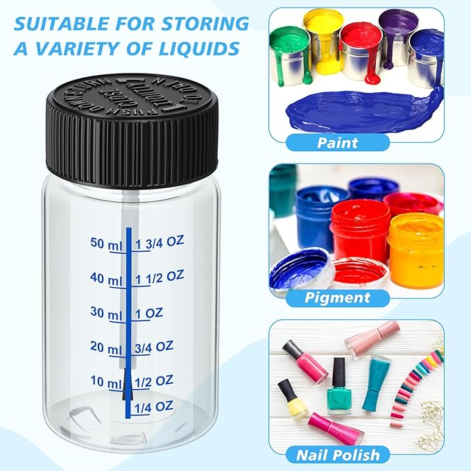 Mumufy 120 Pcs Touch up Paint Bottles with Brush and Lid Empty Touch up Bottle with Mixing Balls 2 oz Fluid Capacity Leftover Paint Container for Car Scratches Repair (Clear)
