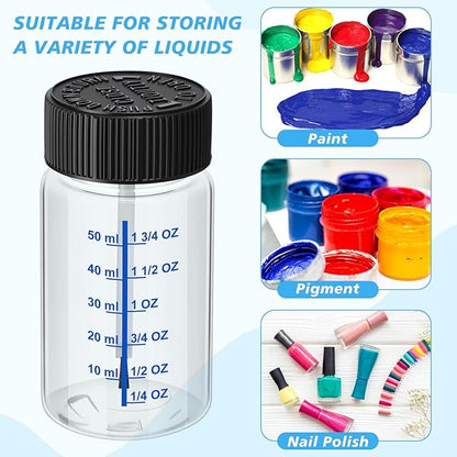 Mumufy 120 Pcs Touch up Paint Bottles with Brush and Lid Empty Touch up Bottle with Mixing Balls 2 oz Fluid Capacity Leftover Paint Container for Car Scratches Repair (Clear)