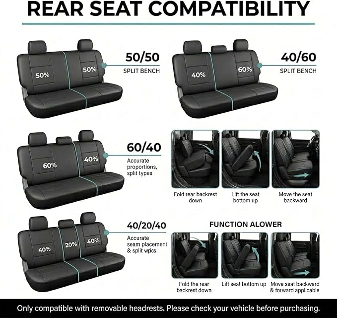 FH Group Car Seat Covers Trendy Elegance Blue Full Set Automotive Seat Covers, Airbag and Split Rear Combo Non-Slip Dash Grip Pad Universal Fit Interior Accessories Cars Trucks SUV Car Accessories