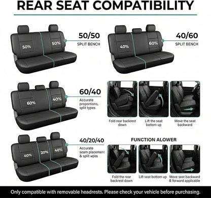 FH Group Car Seat Covers Trendy Elegance Beige Full Set Automotive Seat Covers, Airbag and Split Rear Combo Non-Slip Dash Grip Pad Universal Fit Interior Accessories Cars Trucks SUV Car Accessories