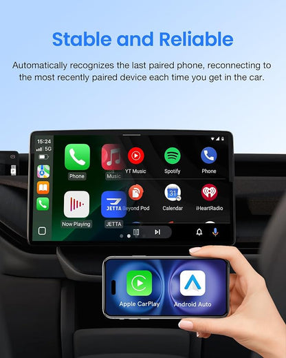 2026 Upgraded Wireless CarPlay Adapter for Apple iPhone, Mini Design, Converts Factory Wired to Wireless Adapter for CarPlay, Plug and Play, Auto Connect Fast and Stable(Only with iPhone)