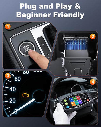OBD2 Scanner Diagnostic Tool, EXTRACTME Car Scanner with Battery Tester, Engine Light, Data Stream, I/M Readiness, Mode 6/8, Professional Code Readers & Scan Tools for OBDII 12V Vehicles 1996+