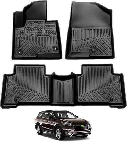 Cartist Floor Mats Compatible with Hyundai Santa FE 2013-2018 All Weather 2 Row Floor Mats Carpet Protection 3D TPE Odorless
