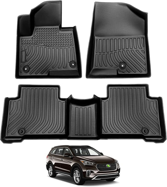 Cartist Floor Mats Compatible with Hyundai Santa FE 2013-2018 All Weather 2 Row Floor Mats Carpet Protection 3D TPE Odorless