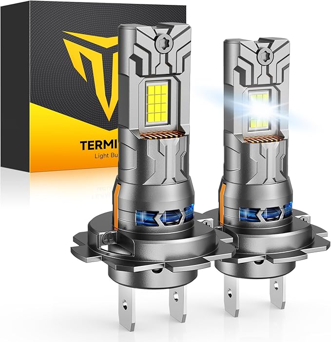 Termitor 2026 New Gen H7 Light Bulbs, High-Performance Bright 70000LM 14X With 18CSP Chips, 1:1 Mini Size Plug-N-Play No Adapter, 10 Years Lifespan IP68, Light Kit Pack of 2
