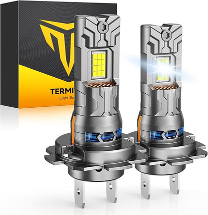 Termitor 2026 New Gen H7 Light Bulbs, High-Performance Bright 70000LM 14X With 18CSP Chips, 1:1 Mini Size Plug-N-Play No Adapter, 10 Years Lifespan IP68, Light Kit Pack of 2