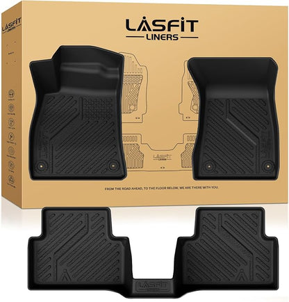 LASFIT Floor Mats for Audi A5/S5 2025-2026(New Body), TPE All Weather Protection Custom Fit 1st & 2nd Row Floor Liners for Audi A5/S5 Automotive Accessories Car Mats, Black, Easy to Clean