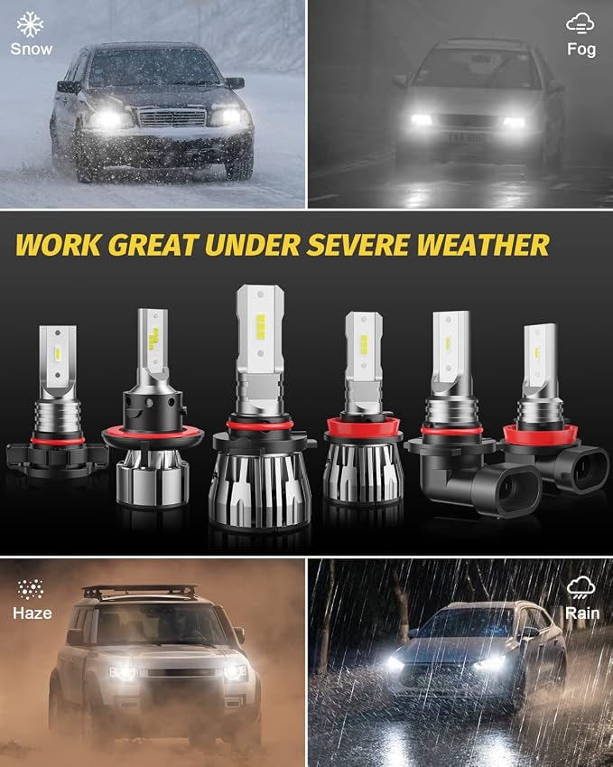 Colorado High Low Beam Bulbs Combo Compatible with Chevrolet Colorado 2015 2016 2017 2018 2019 2020 2021 2022, 4-Pack 6500K Cool White