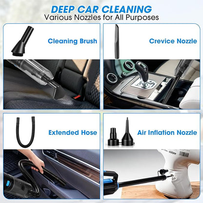 25PCS Car Cleaning Kit, Car Detailing Kit Interior with High Power Handheld Vacuum Cleaner, Windshield Cleaner, Cleaning Gel, Professional Auto Accessories for Men, Women