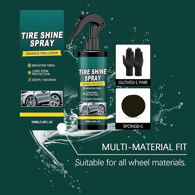 Wheel Shine for Car Tires | Long Lasting 100ml Maintenance Tool - Auto Tire Shine Cleaner - for Sedan Truck RV Motorcycle Scooter ATV, Detailing Shop Home Garage