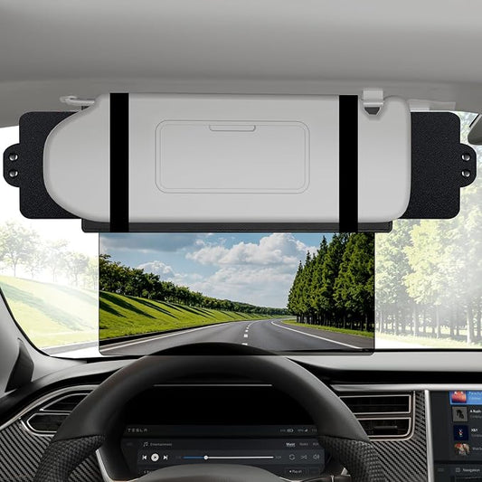 Veharvim Sun Visor Extender for Car (Polarized, UV400, PC Lens, 2 Side Sunshade), Car Visor Extender Sun Blocker, Visor Extender Attachment, Anti-Glare for Safe Driving