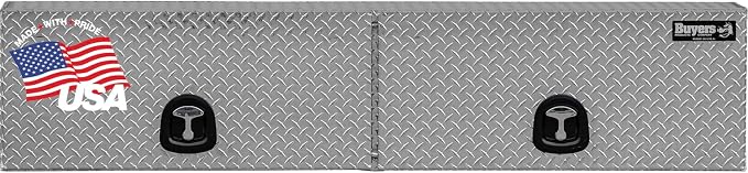 Buyers Products 1701351 Topsider Truck Tool Box, 16x13x72 Inch Diamond Tread Aluminum, Dual Flip-Up Doors, Locking Compression Latches, Weather Resistant, No-Drill Mount, Made in USA