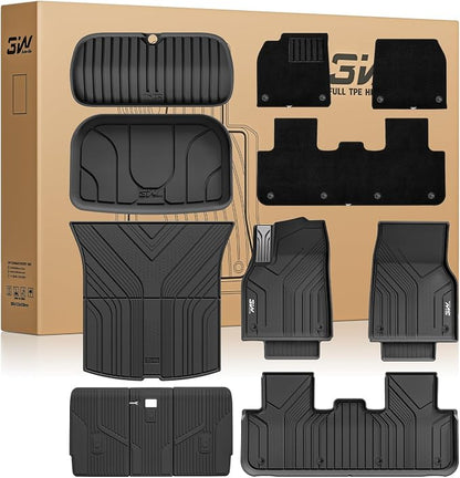 3W Tesla Model Y Juniper Floor Mats(not for Standard), Metal Pedal, Carpets Double Layer, 2025 2026 Model Y Accessories, TPE All Weather Waterproof Custom Fit Liners, Vigormold™