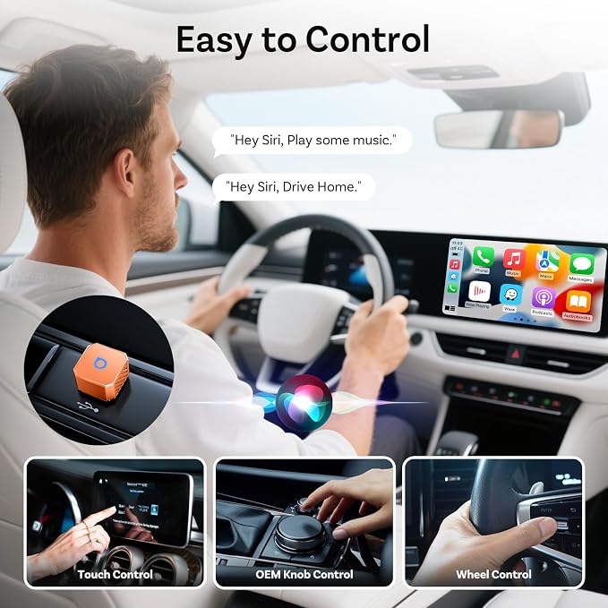 OTTOCAST Mini 3.0 (Pot) 2025 2-in-1 Wireless CarPlay/Android Auto Adapter, 5GHz WiFi, Auto Connect for 2016+ Cars