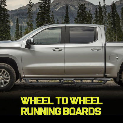 BINARY STAR Running Boards Compatible with 2005-2026 Nissan Frontier Crew Cab, Bed Access Step Bars Wheel to Wheel Side Steps Nerf Bars Step Boards