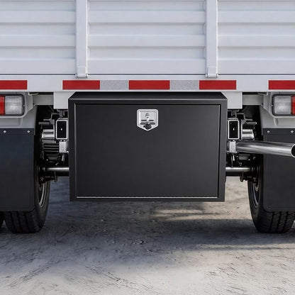 VEVOR Underbody Truck Tool Box, 36 x 24 x 24 Inch Heavy Duty Steel Trailer Storage Box with Lock & Keys, Waterproof Trailer Storage Organizer Under Body Chest with T-Handle for Truck, Van, SUV, Black