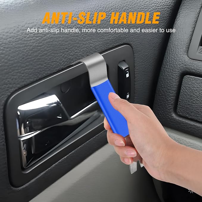 GOOACC 11PCS Trim Removal Tool Kit, Metal & Nylon Pry Tools Set for Car Door Panel, Dashboard, Audio, Clips, Fastener Remover w/Storage Box – Blue