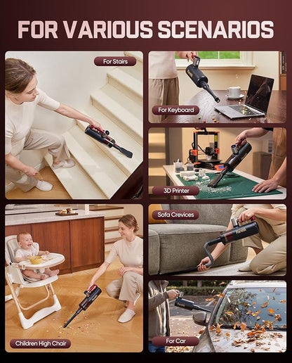Fanttik Cruise V11 APEX Handheld Vacuum Cordless, 4-in-1 Vacuum Cleaner for Pet, AxLoop 180° Rotatable Handle, LED Touch Screen, 3 Suction Modes for Home Corners, Couches, Crevices