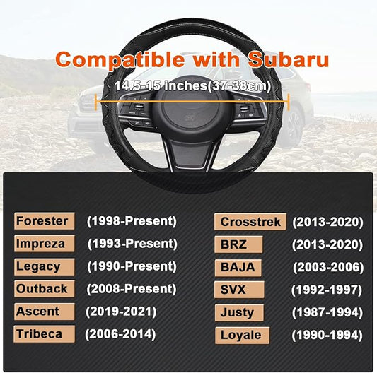 GIANT PANDA Steering Wheel Cover for Subaru Forester, Car Steering Wheel Cover for Subaru Outback and Crosstrek - Black