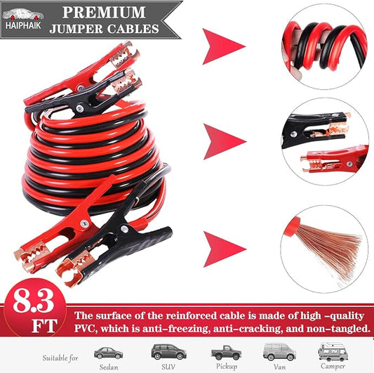 Car Emergency Roadside Kit Car Safety Kits for Vehicles with Jumper Cables | Premium Roadside Assistance Kit for Cars with Tow Strap Folding Shovel Car Tool Kit, New Car Gift for Travel and Breakdowns