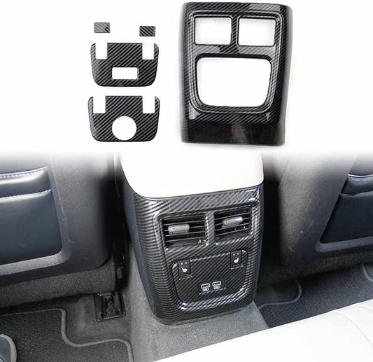 Crosselec Carbon Fiber Rear Armrest box A/C Outlet Vent Trim for Dodge Charger 2011+/Chrysler 300 2015-2021