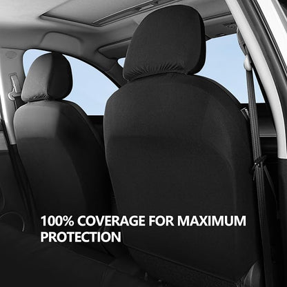 HChengkikz Car Seat Covers Front Seat, Waterproof Neoprene Car Seat Covers, Car Seat Covers Airbag Compatible, Universal Automotive Comfort for Most Cars, Trucks, SUVs (Black)