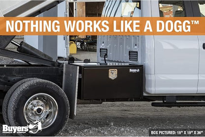 Buyers Products 1702315 Black Steel Underbody Truck Tool Box – 18 x 18 x 60 Inch - Truck Bed & Underbelly RV Storage Box, Locking T-Latch, Weather-Resistant, Heavy-Duty Flatbed Job Box, Made in USA
